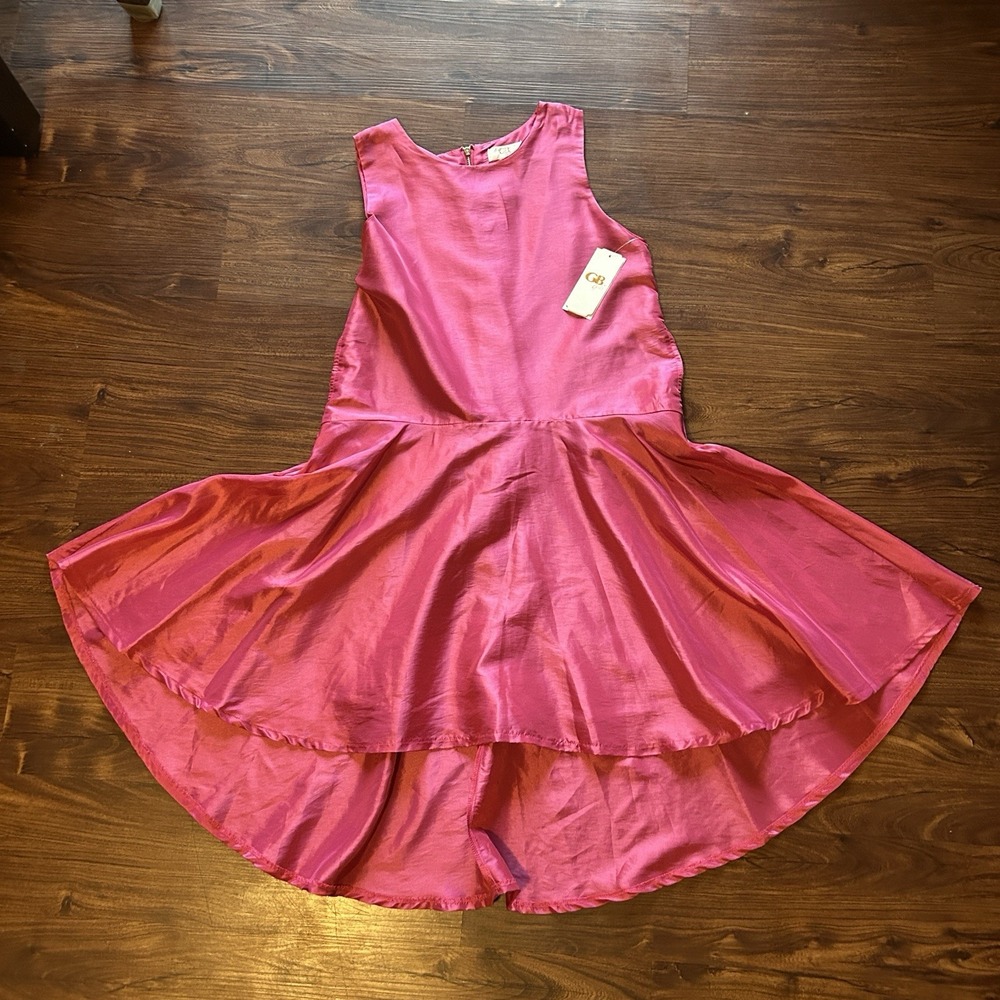 GB Girls Coral Pink High Low Dress Halter Neck Size 16 Formal Wedding